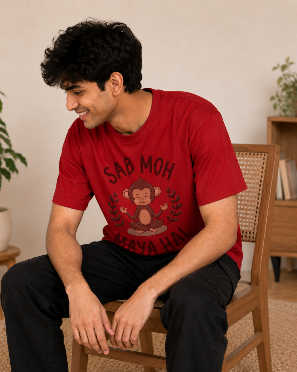 Sab Moh Maya Hai Funny Monkey Graphic Men Classic Fit T-Shirt
