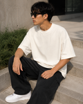 Men's Off White Oversized Drop Shoulder T-Shirt