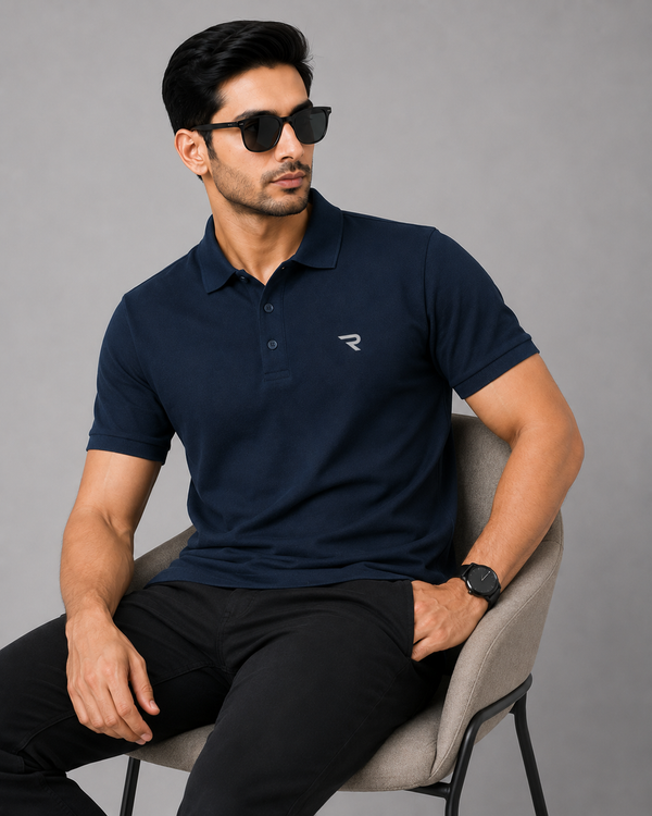 Signature Men Classic Fit Navy Blue Polo T-Shirt