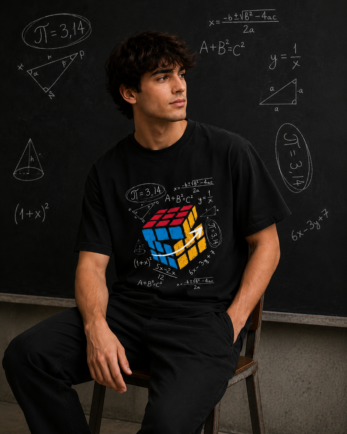Rubik's Cube Math Puzzle Men Classic Fit T-Shirt