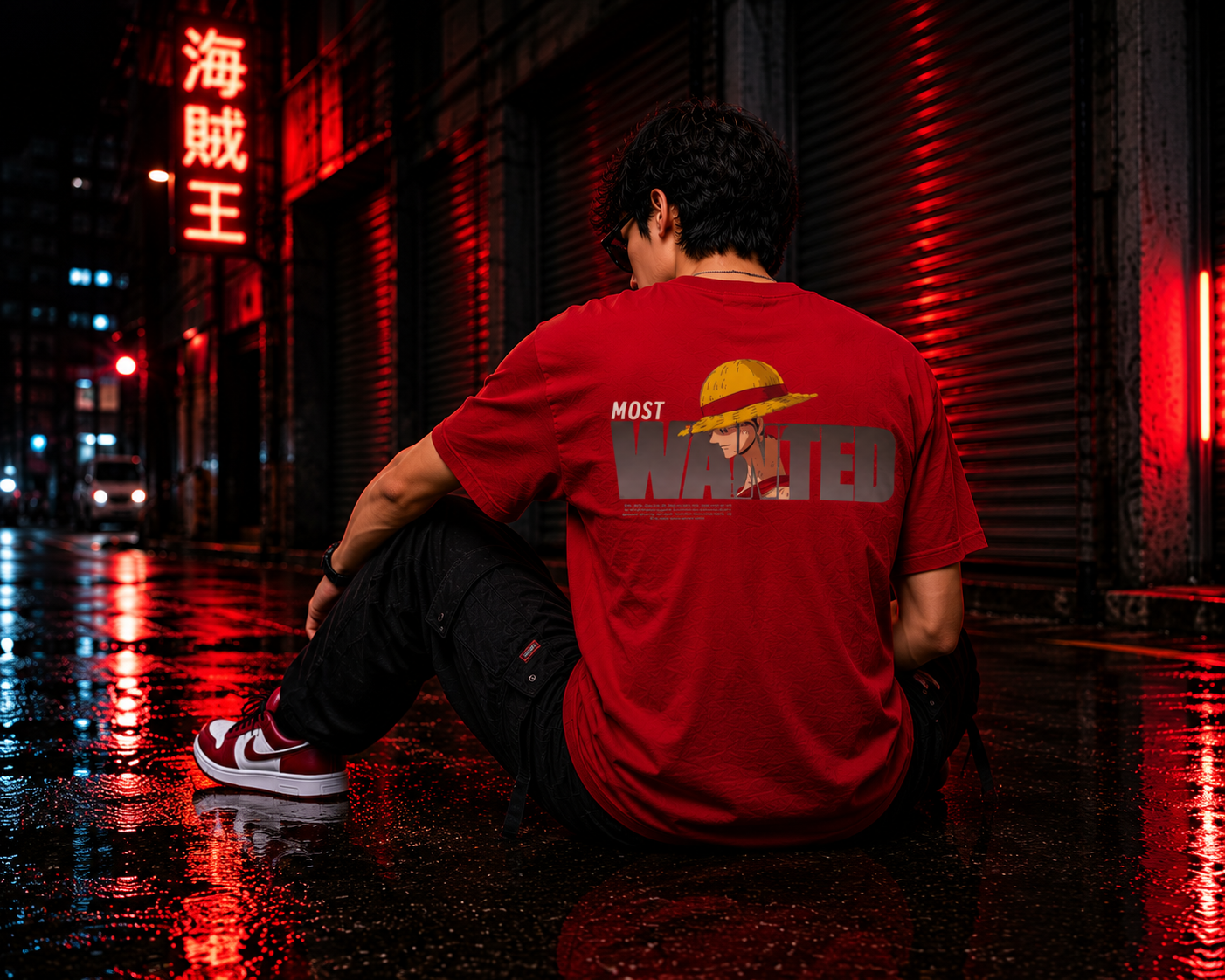 Luffy Anime Streetwear Graphic Oversized  T-Shirt for Men