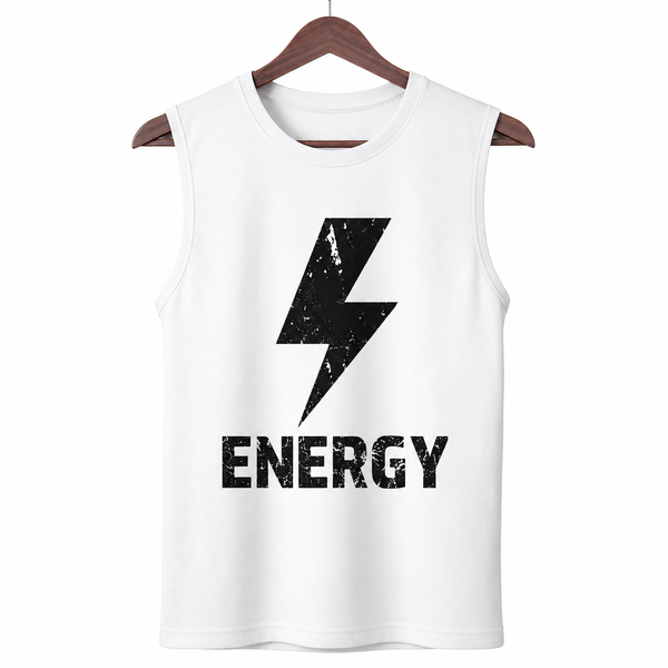 Energy White Men's Graphic Tank Top