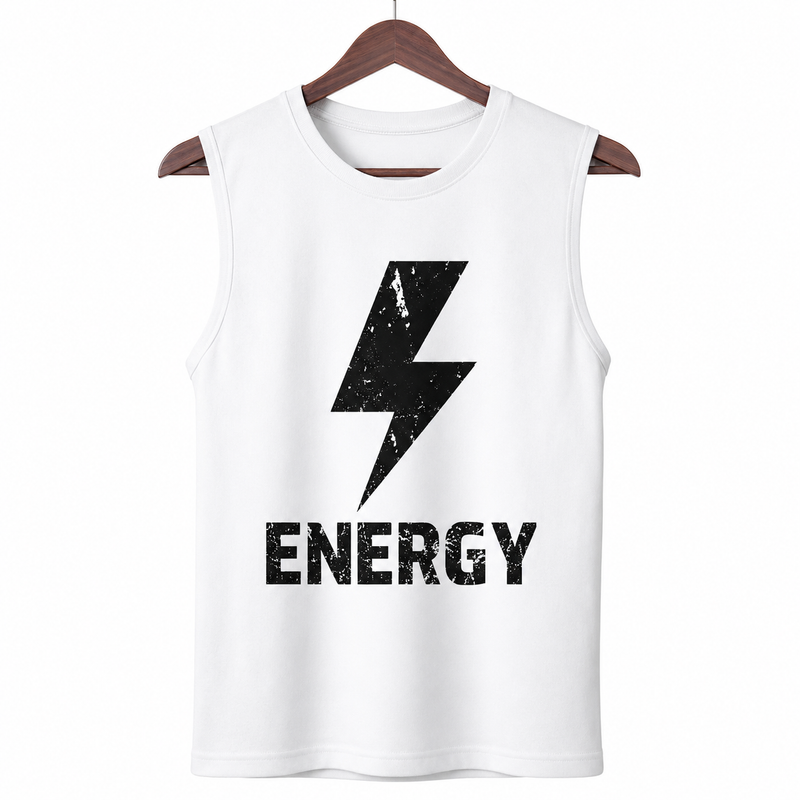 Energy White Men's Graphic Tank Top