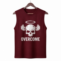 Overcome Maroon Men's Graphic Tank Top