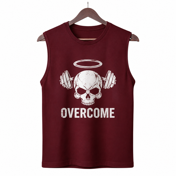Overcome Maroon Men's Graphic Tank Top