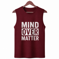 Mind Over Matter Maroon Men's Graphic Tank Top