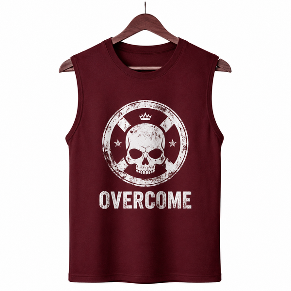 Overcome Maroon Men's Graphic Tank Top