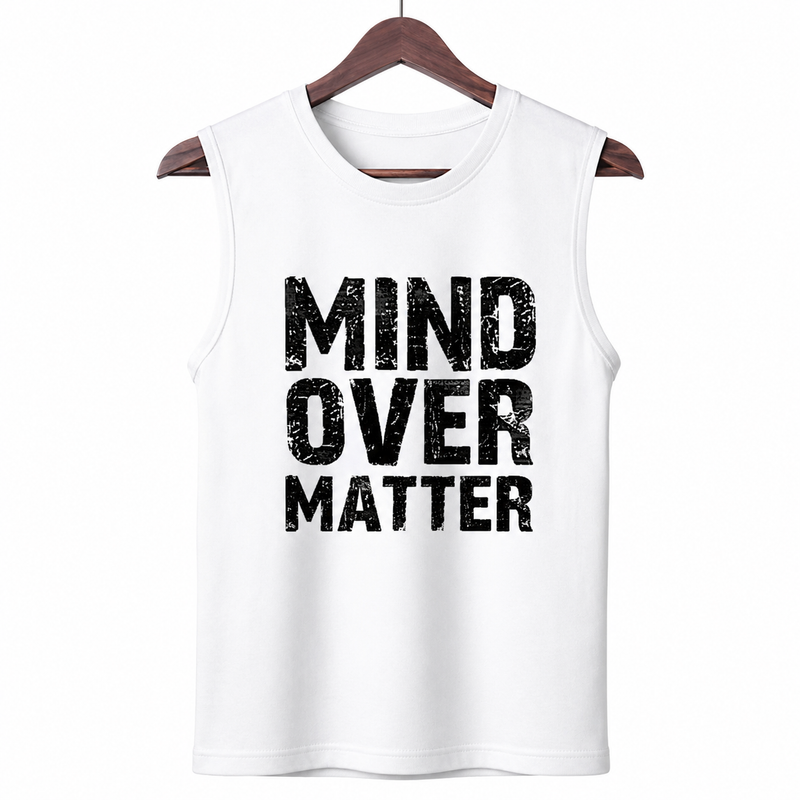 Mind Over Matter White Men's Graphic Tank Top