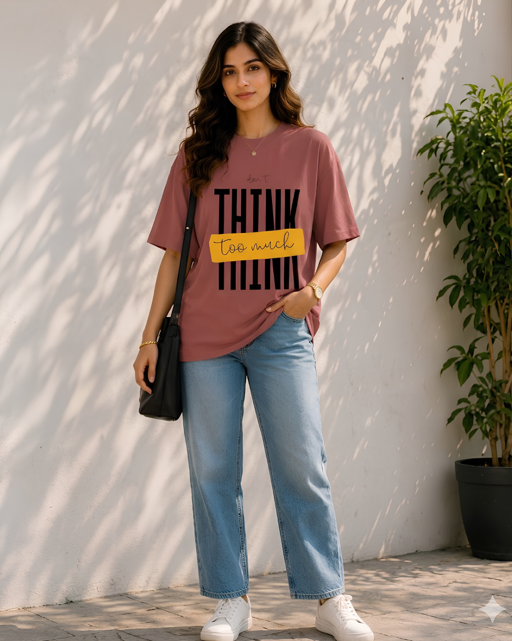 Women Don’t Think Too Much Typography T-Shirt