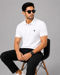 Signature Men Classic Fit White Polo T-Shirt