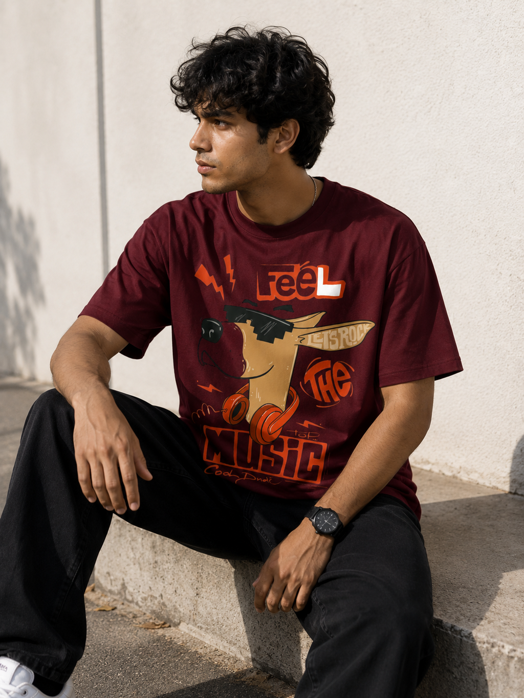 Feel the Music Men Classic Fit Graphic T-Shirt