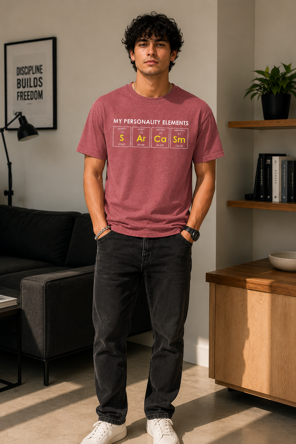 Sarcasm Personality Elements Graphic Classic Fit T-Shirt for Men