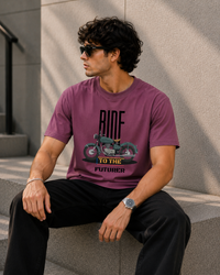 Ride to the Future Motorcycle Graphic Men Classic Fit T-Shirt