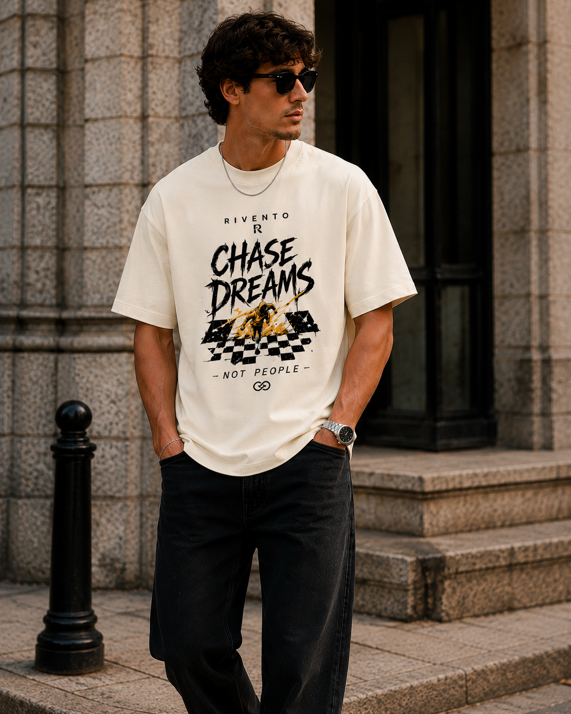 Chase Dreams Oversized Graphic T-Shirt for Men