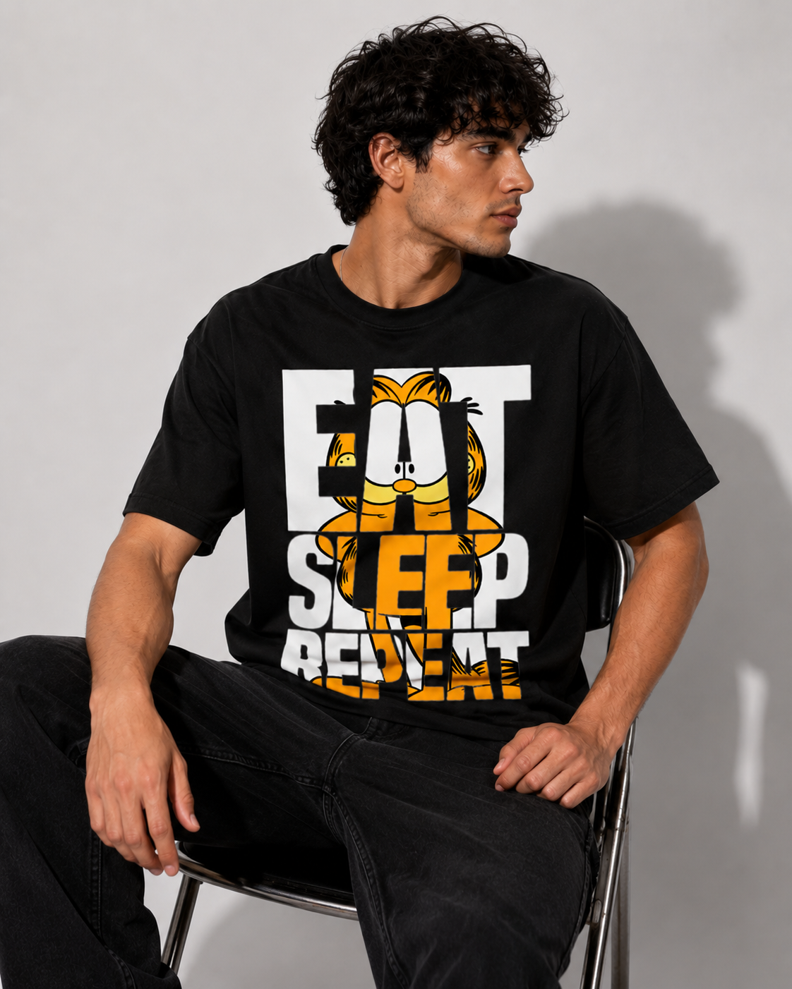 Lazy Day Garfield Graphic Classic Fit T-Shirt for Men