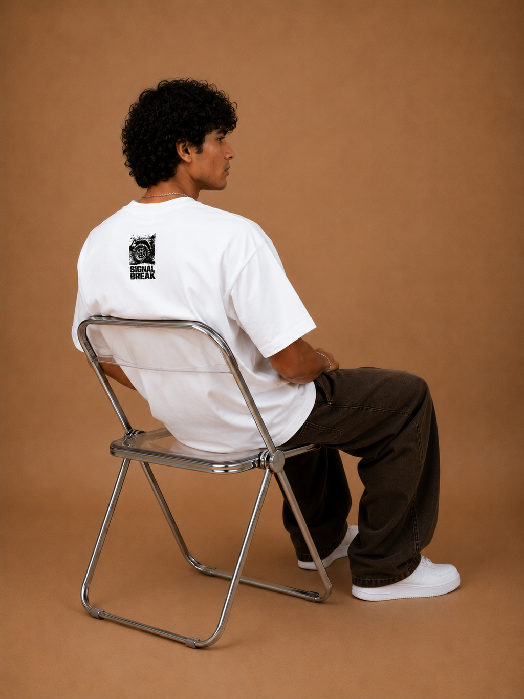 Signal Break Off-Road Graphic Oversized T-Shirt for Men