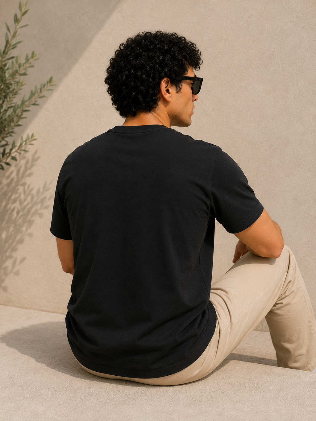 EarthPure Premium Black Organic Cotton Classic Fit Solid T-Shirt