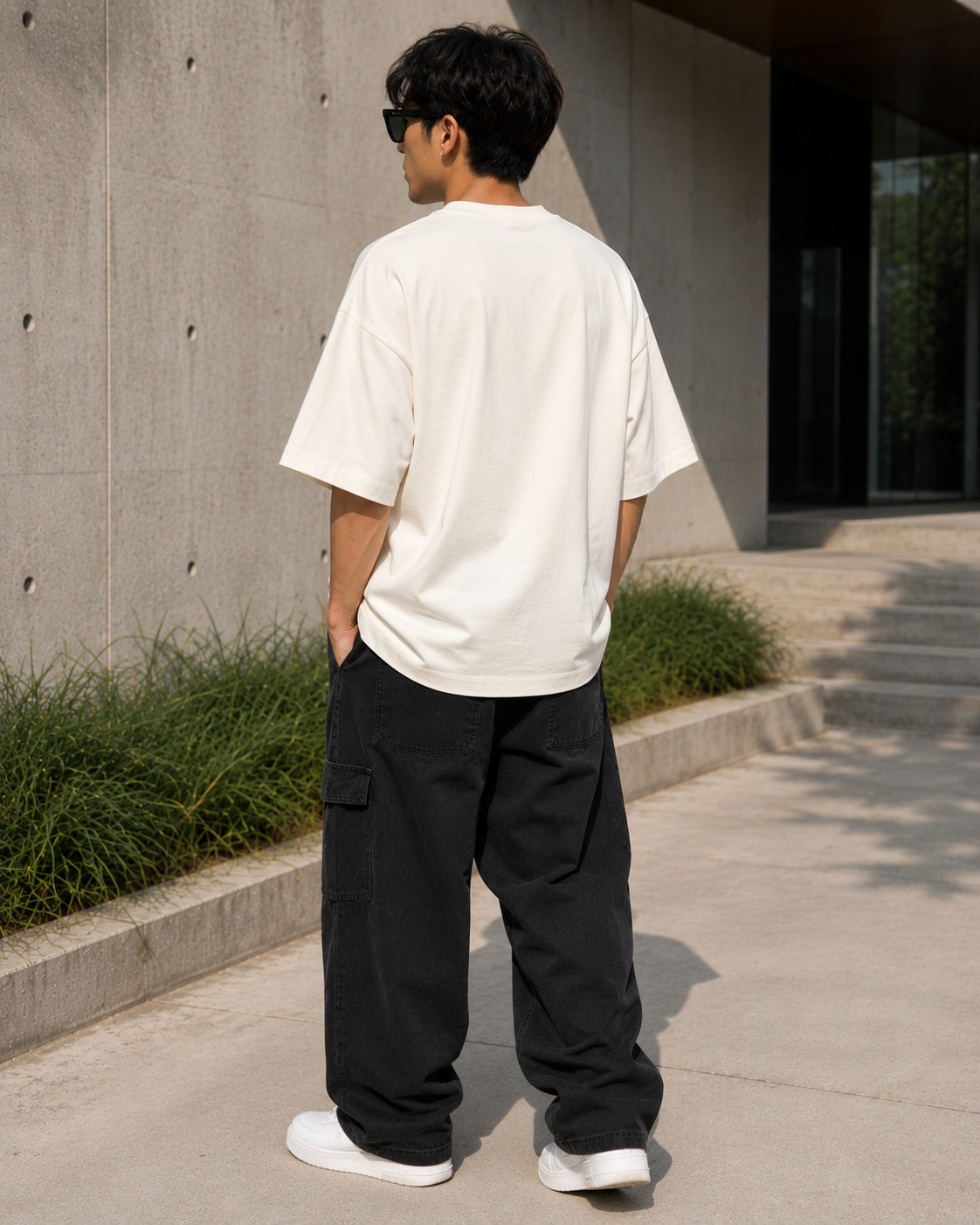 Men's Off White Oversized Drop Shoulder T-Shirt