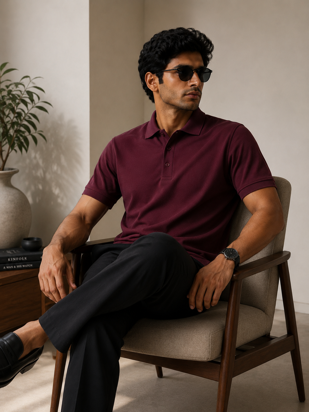 Signature Men Classic Fit Maroon Polo T-Shirt