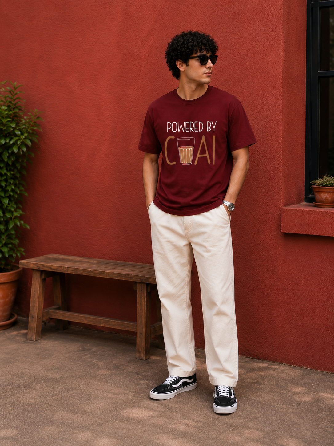 Chai Lover Typography Men Classic Fit T-Shirt