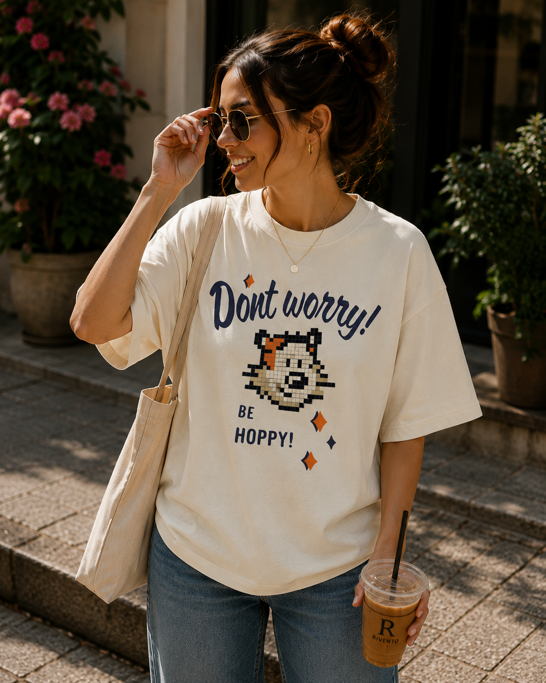 Women Don't Worry Oversized Graphic T-Shirt