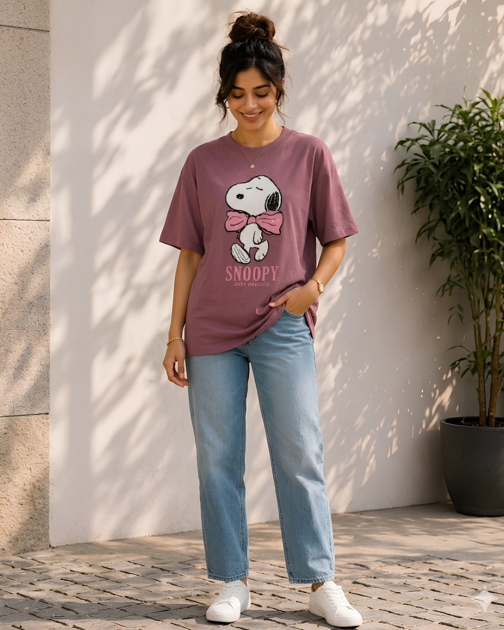 Women Cute Snoopy Cartoon Graphic T-Shirt