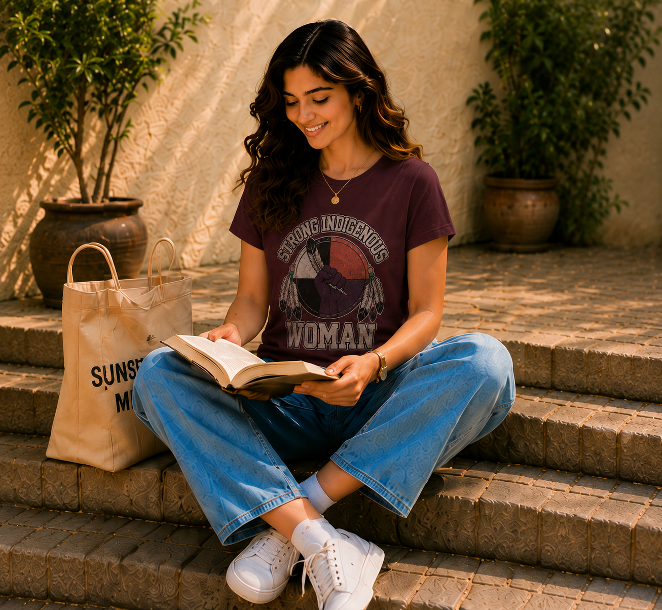 Women Strong Indigenous Woman Graphic T-Shirt