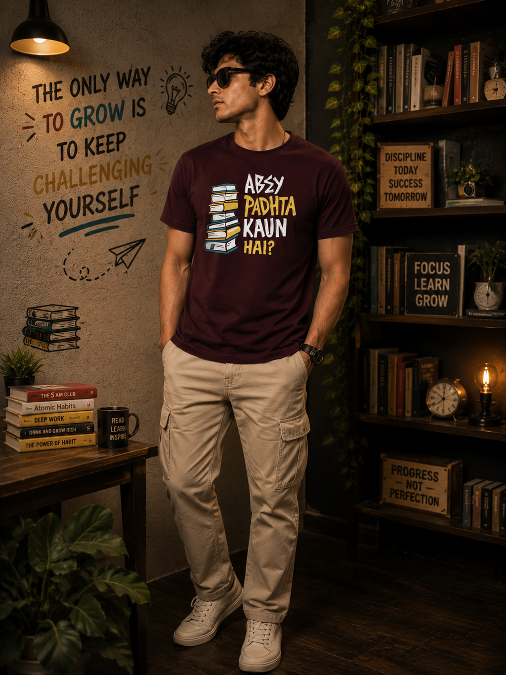Abey Padhta Kaun Hai? Book Lover Men Classic Fit T-Shirt