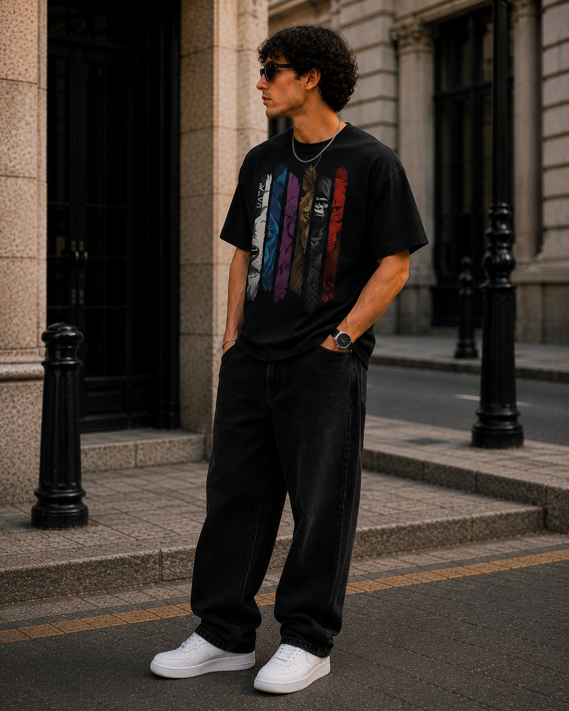 Primal Legends Oversized Graphic T-Shirt for Men