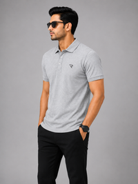Signature Men Classic Fit Grey Polo T-Shirt