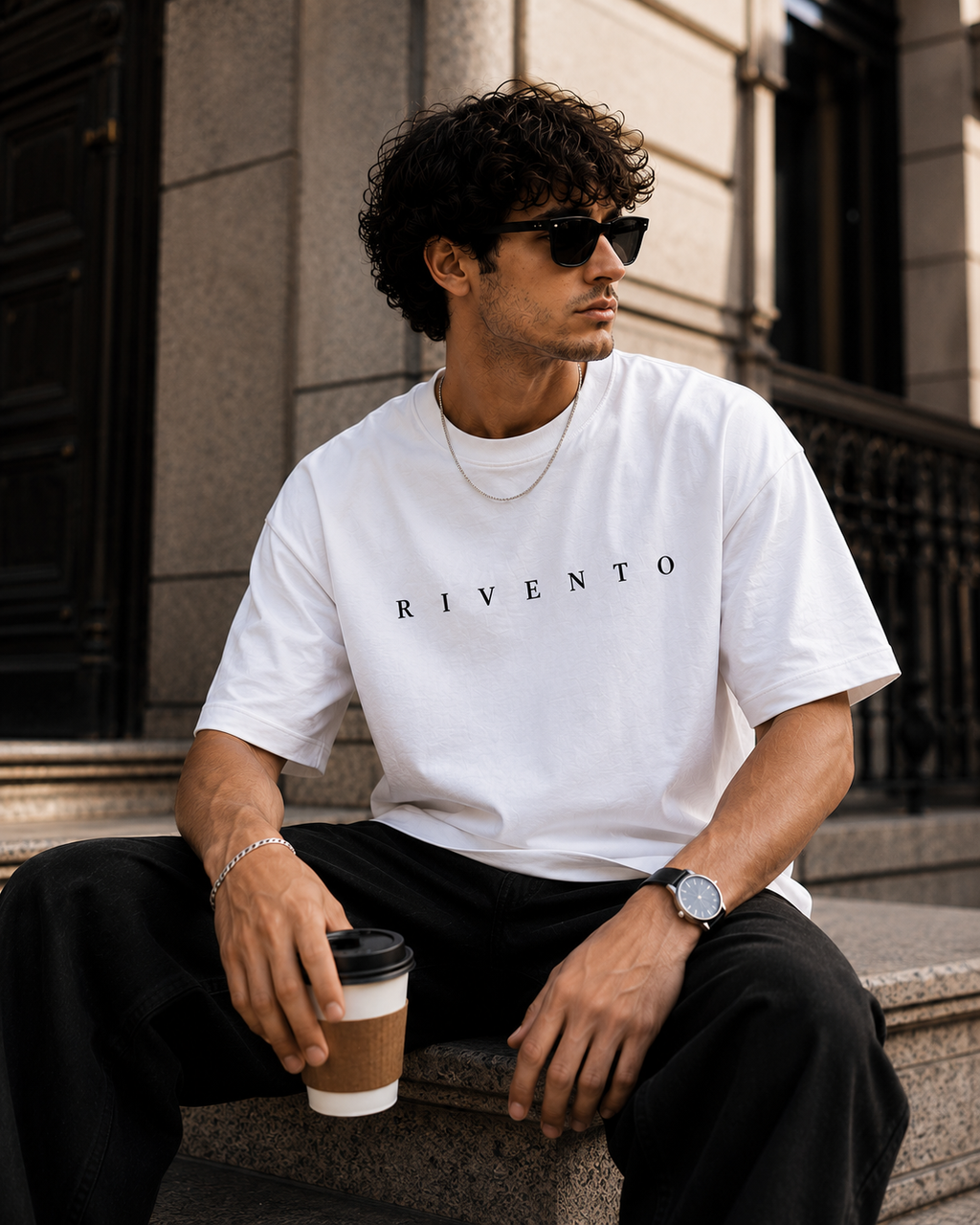 Focus Mode On Oversized Graphic T-Shirt for Men