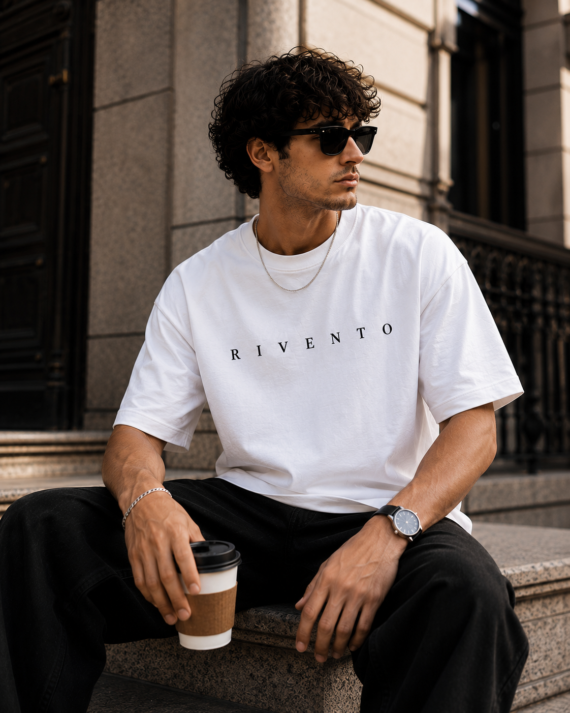 Focus Mode On Oversized Graphic T-Shirt for Men