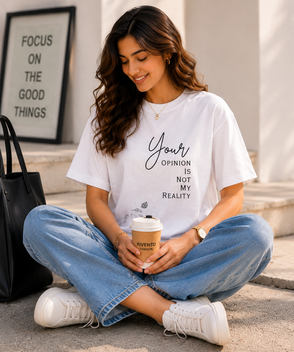 Women Independent Spirit Typography Oversized T-Shirt