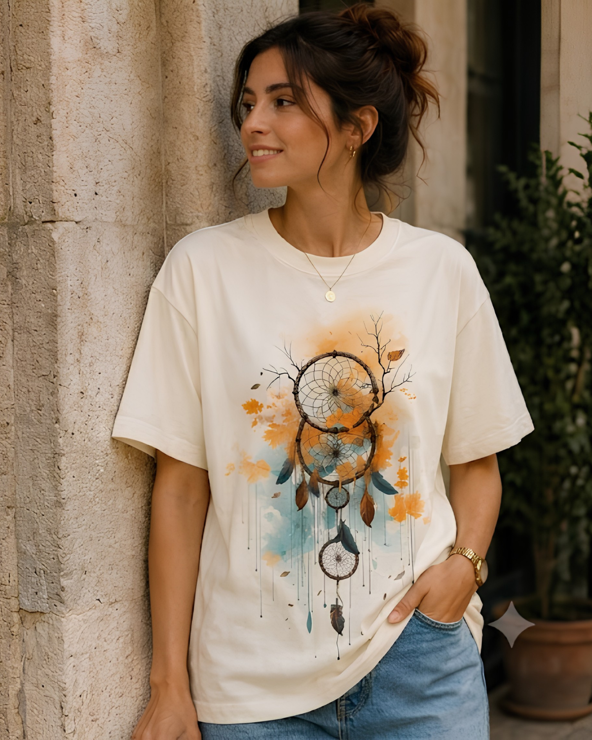 Women Dreamcatcher Harmony Oversized T-Shirt