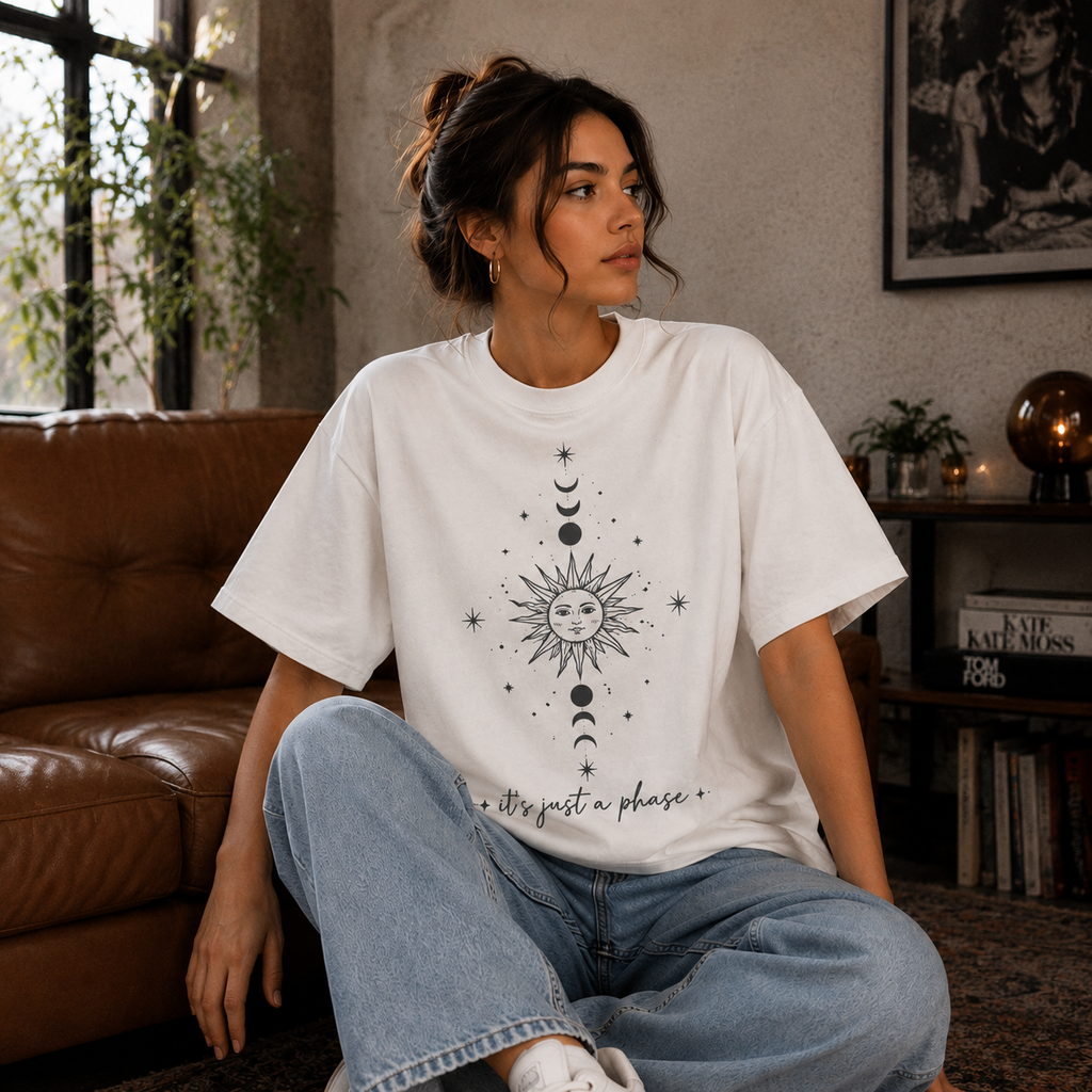 Women Celestial Sun & Moon Graphic T-Shirt