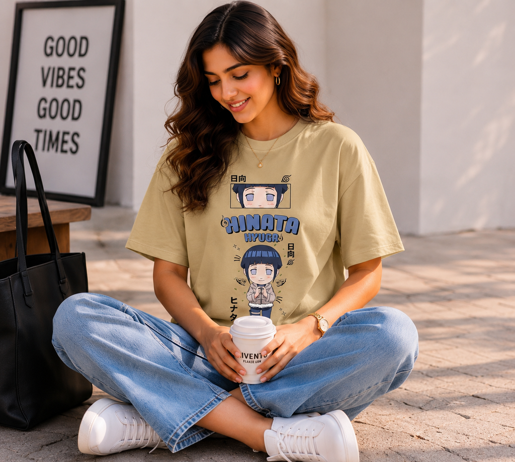 Women Hinata Hyuga Oversized Graphic T-Shirt