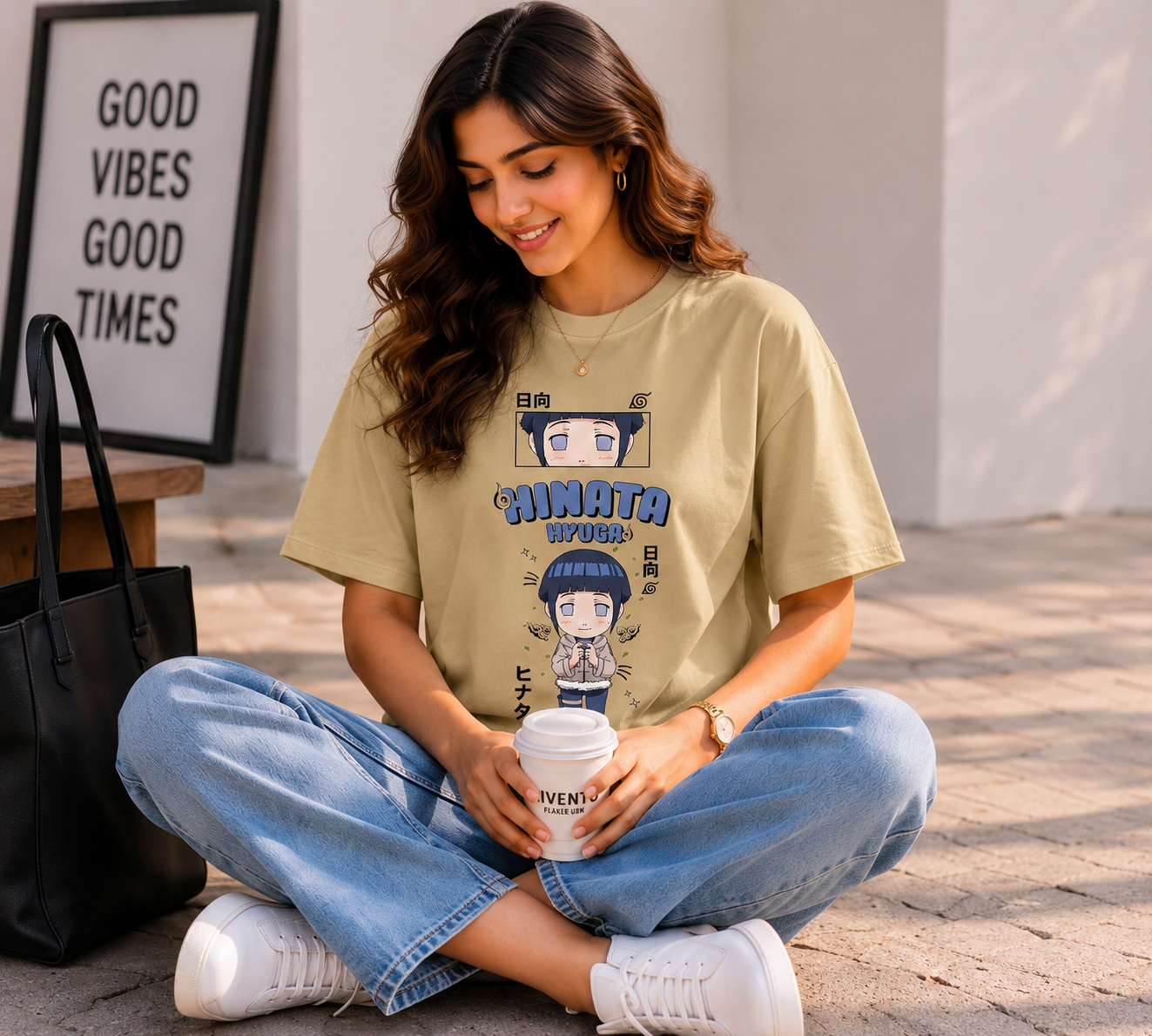 Women Hinata Hyuga Oversized Graphic T-Shirt