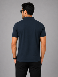 Signature Men Classic Fit Navy Blue Polo T-Shirt