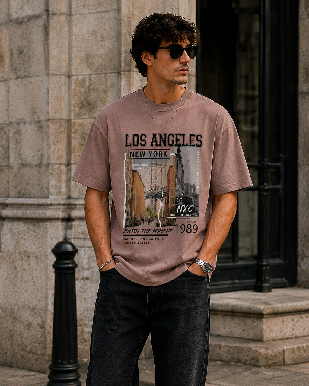 Urban Escape Oversized Graphic T-Shirt for Men