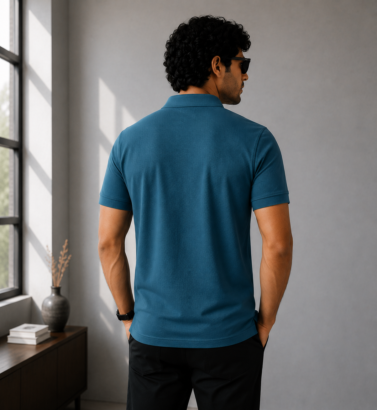 Signature Men Classic Fit Petrol Blue Polo T-Shirt