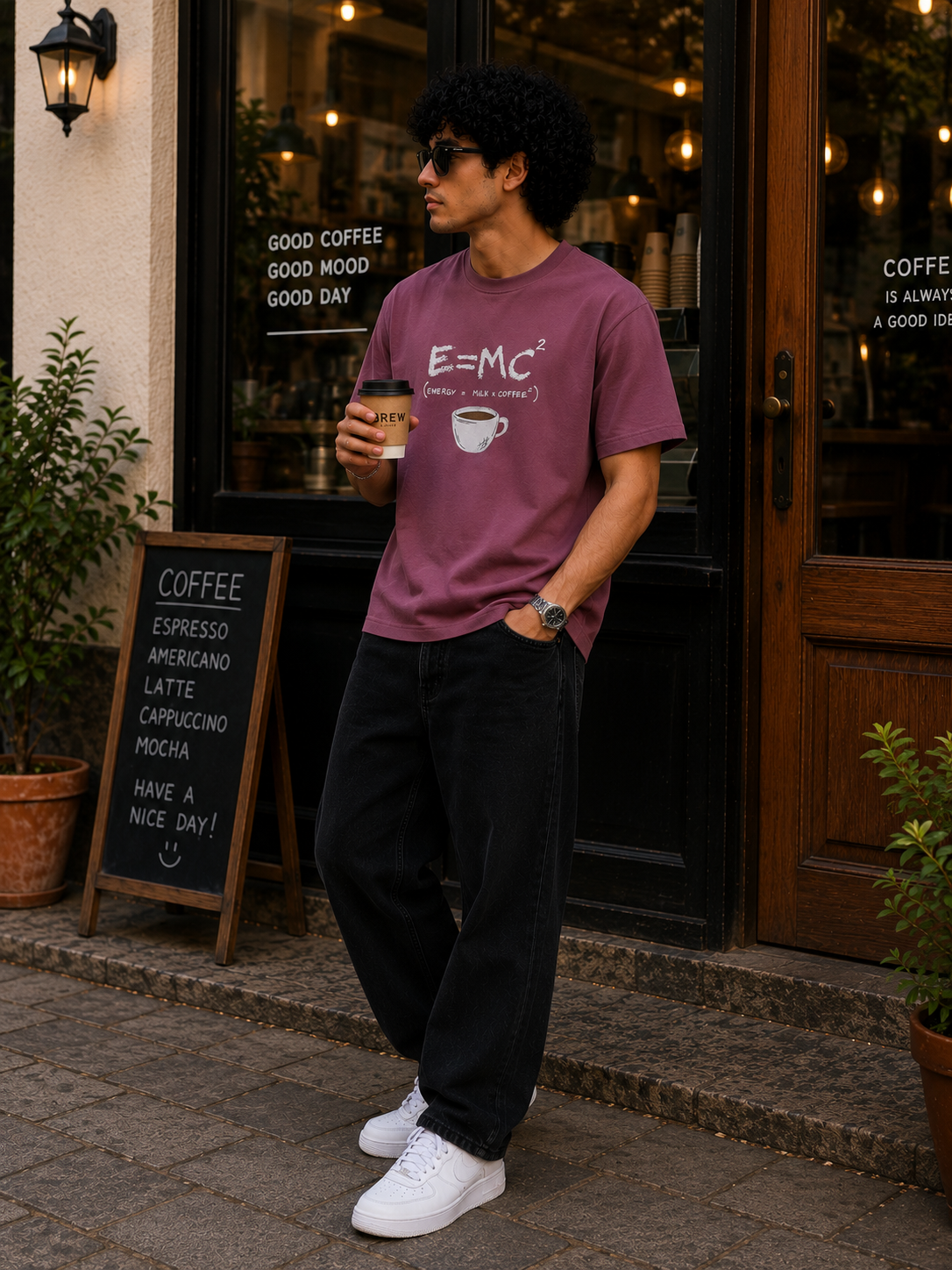 E=MC² Coffee Formula Men Classic Fit Graphic T-Shirt