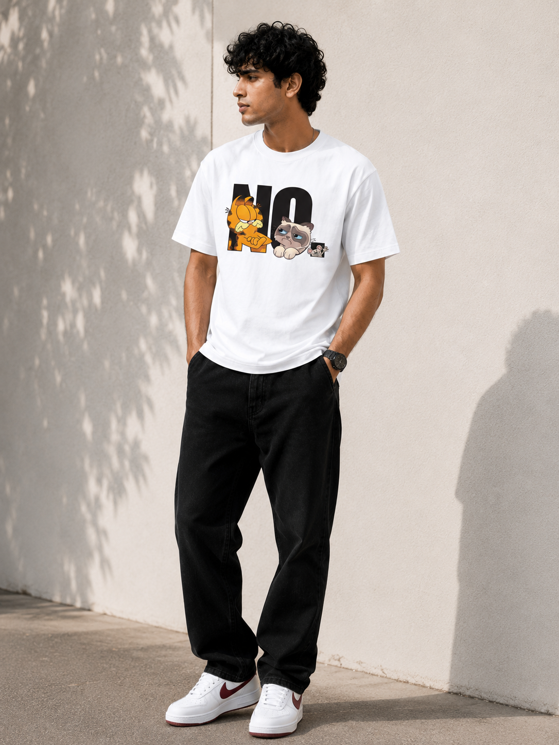 No Mood Men Classic Fit Funny Cartoon Graphic T-Shirt