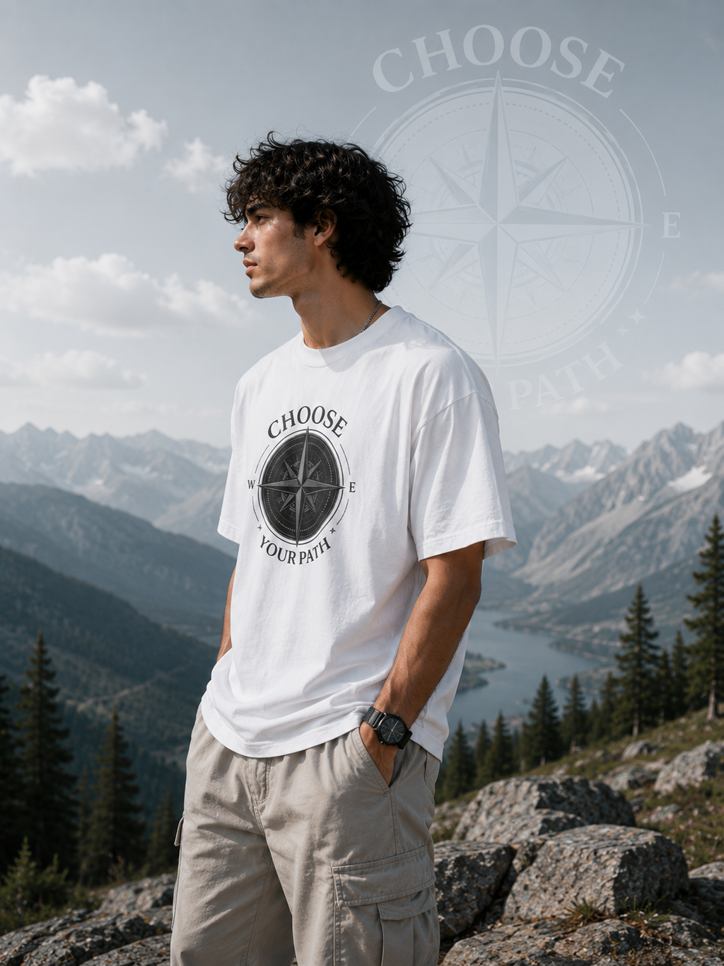 Choose Your Path Oversized Graphic T-Shirt for Men