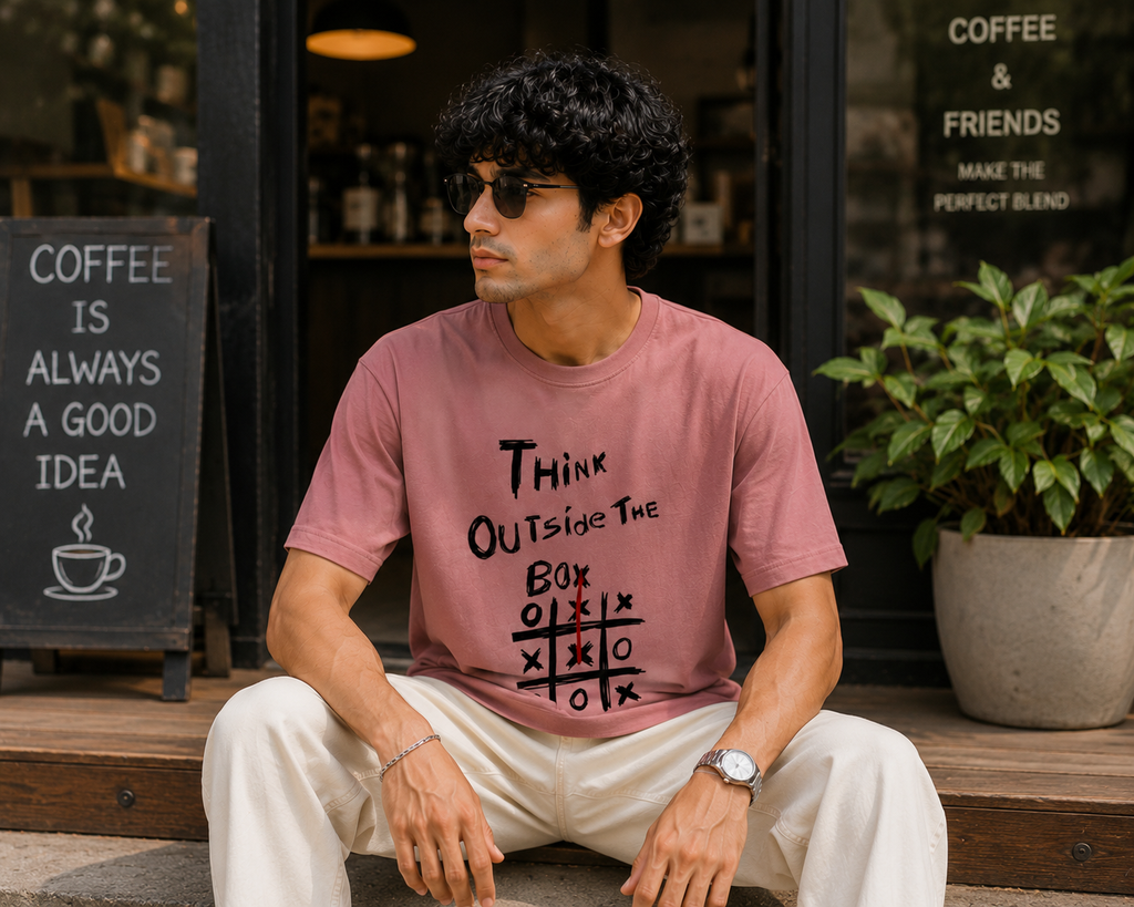 Think Outside The Box Typography Men Classic Fit T-Shirt