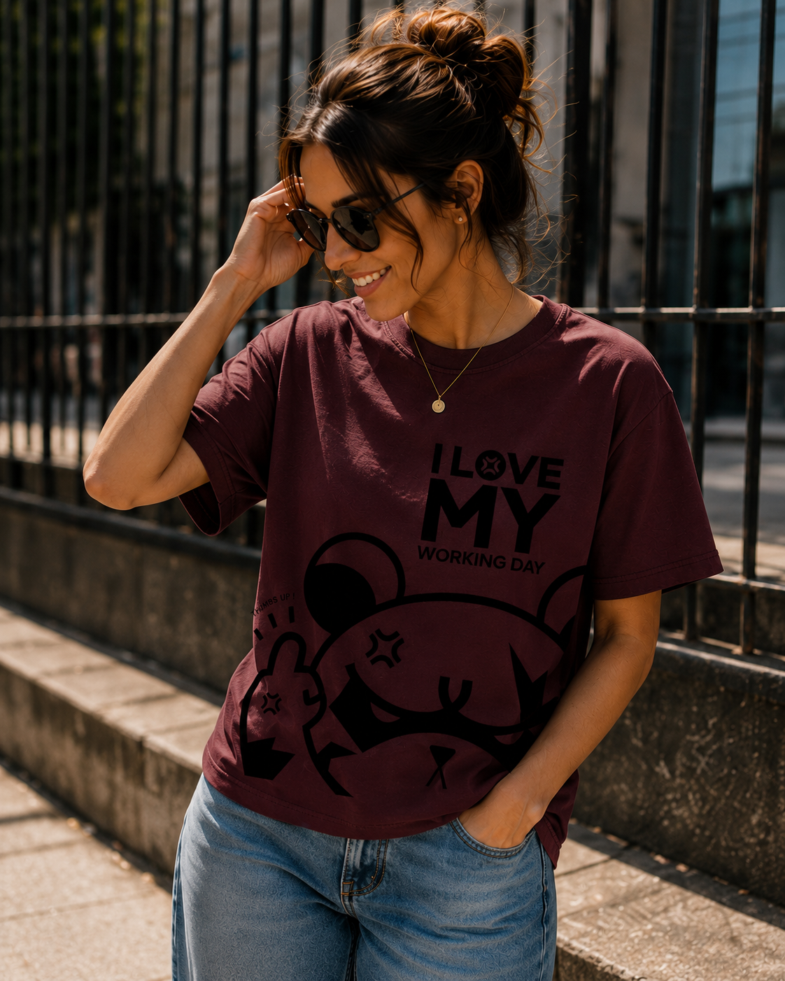 Women Moody Cartoon Streetwear T-Shirt