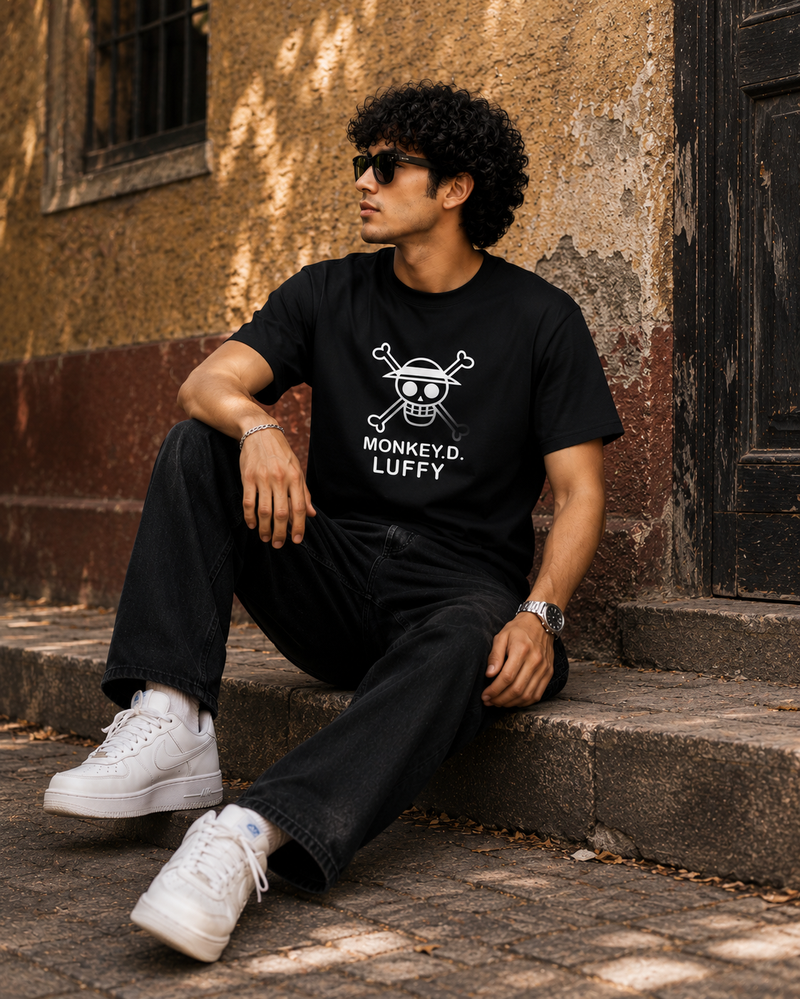 Monkey D. Luffy Men Classic Fit Anime Graphic T-Shirt