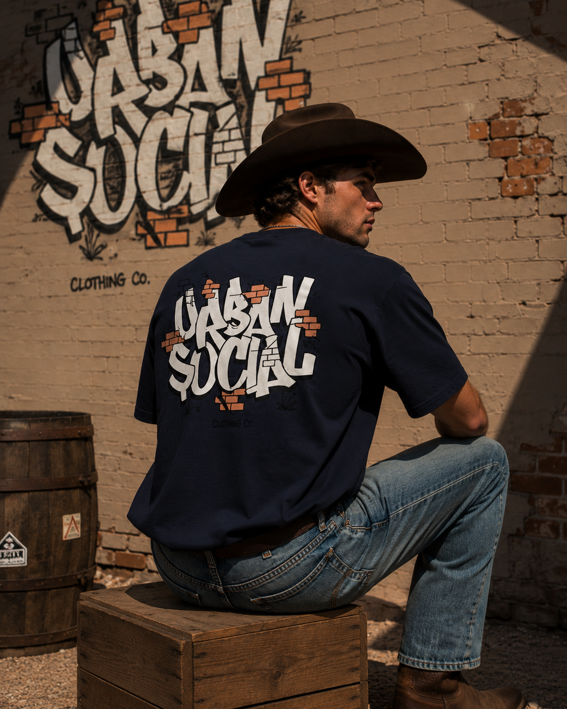 Urban Social Graffiti Oversized T-Shirt for Men