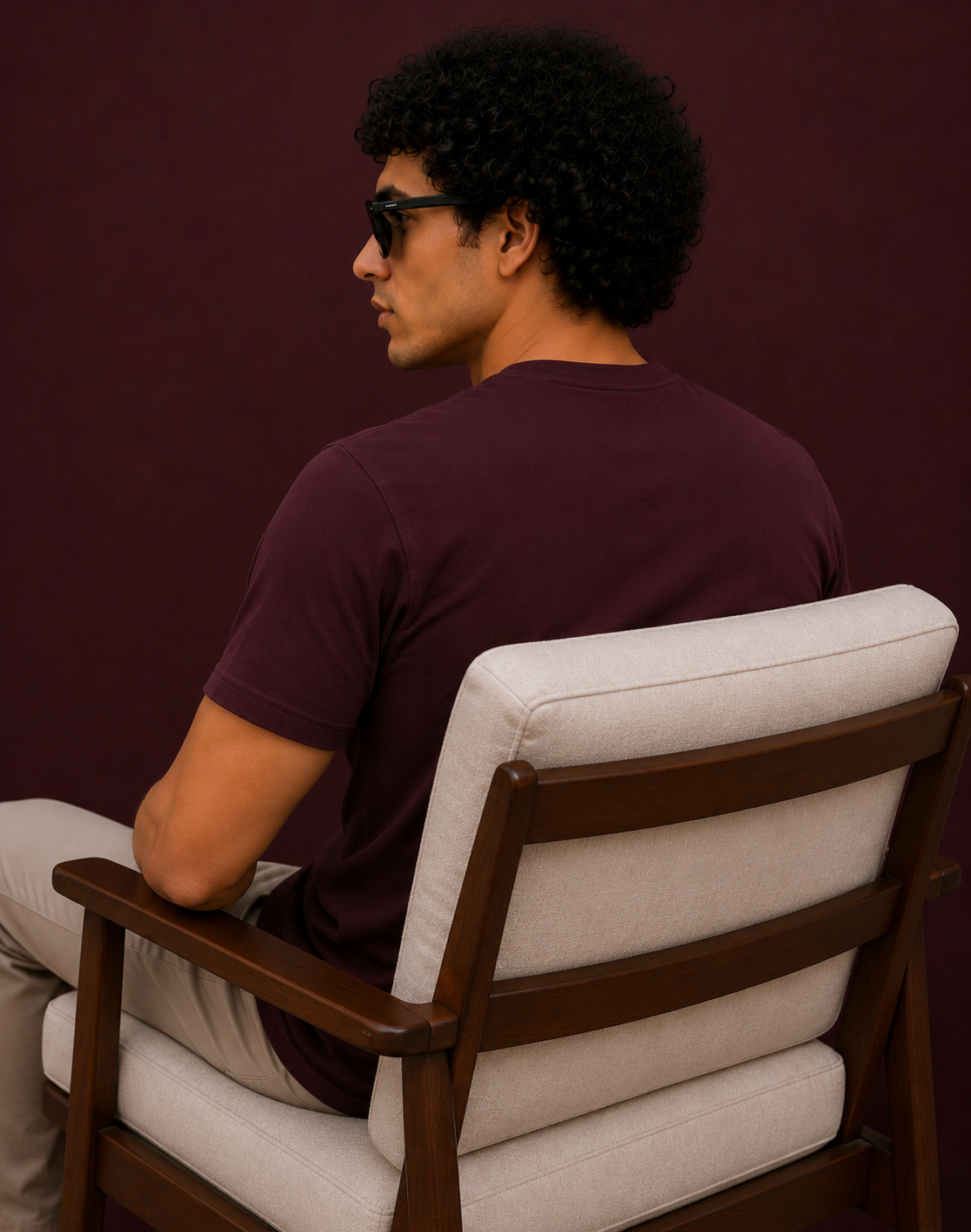 Softcore Men's Premium Maroon Classic Fit Solid T-Shirt