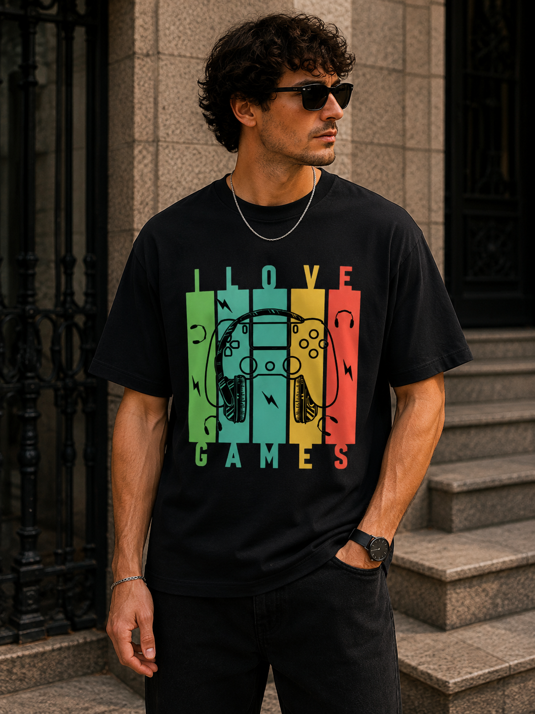 Rise and Conquer Oversized Graphic T-Shirt for Men