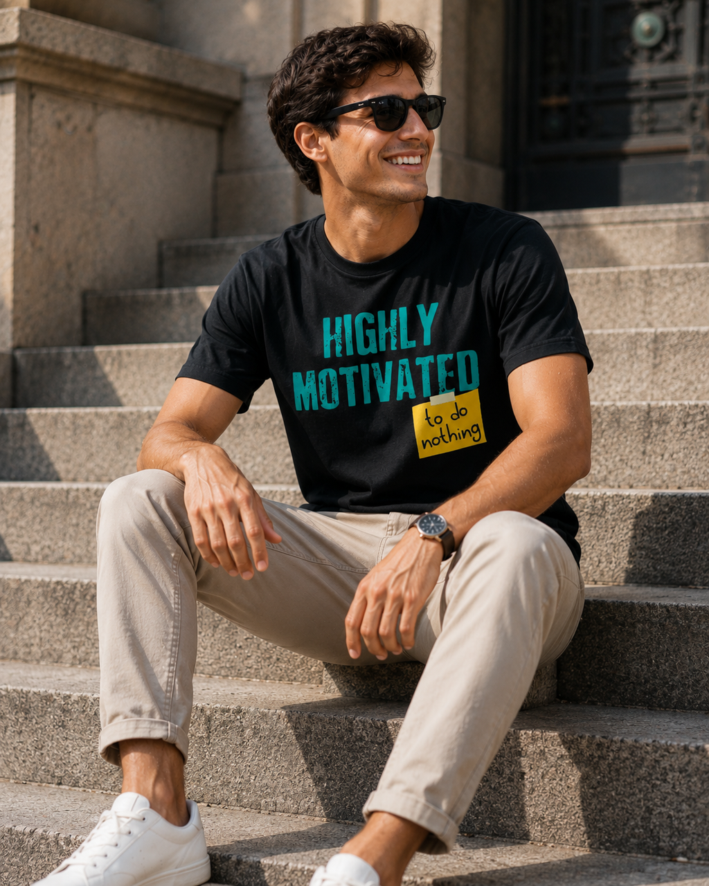 Highly Motivated to Do Nothing Funny Graphic Men Classic Fit T-Shirt